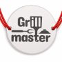Brățară argint 925 cu bănuț mesaj Grill master și ustensile de grătar, șnur reglabil — cadou pentru pasionații de grătar B-E2008