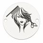 Pandantiv bănuț argint 925 coafeză hairstyle, gravură laser 16.5mm E1475