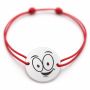 Brățară argint 925 cu bănuț emoji, șnur reglabil — cadou simbolic B-E1044
