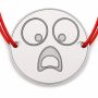 Brățară argint 925 cu bănuț emoji, șnur reglabil — cadou simbolic B-E1051