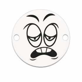 Charm emoji răcit din argint 925, gravură laser 16.5mm E1060