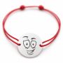 Brățară argint 925 cu bănuț emoji, șnur reglabil — cadou simbolic B-E1052