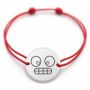 Brățară argint 925 cu bănuț emoji, șnur reglabil — cadou simbolic B-E1053