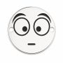 Charm emoji rămas fără cuvinte din argint 925, gravură laser 16.5mm E1065