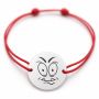 Brățară argint 925 cu bănuț emoji, șnur reglabil — cadou simbolic B-E1046