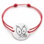 Brățară argint 925 cu bănuț emoji, șnur reglabil — cadou simbolic B-E1047