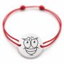 Brățară argint 925 cu bănuț emoji, șnur reglabil — cadou simbolic B-E1072