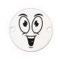 Charm emoji entuziasmat din argint 925, gravură laser 16.5mm E1069