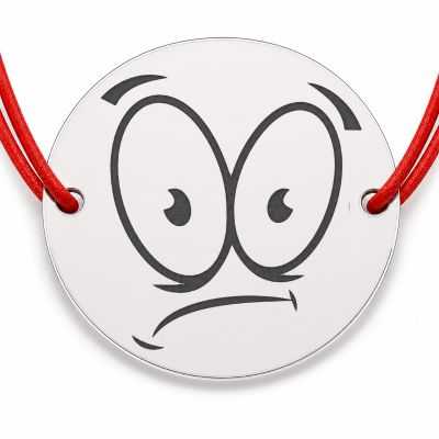 Brățară argint 925 cu bănuț emoji, șnur reglabil — cadou simbolic B-E1054