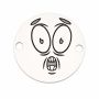 Charm emoji speriat din argint 925, gravură laser 16.5mm E1058