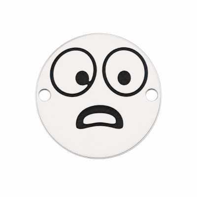 Charm emoji mirat din argint 925, gravură laser 16.5mm E1049