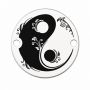 Charm Yin Yang din argint 925, bănuț rotund 16.5 mm E0625