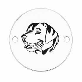 Charm labrador din argint 925, cap de câine 16.5 mm E0623