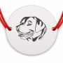 Brățară argint 925 cu bănuț portret gravat de câine Labrador, șnur reglabil — cadou simbolic B-E0623