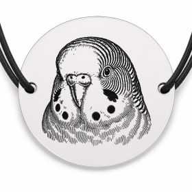 Brățară argint 925 cu bănuț gravat portret de peruș, șnur negru reglabil — R0428