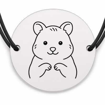 Brățară argint 925 cu bănuț gravat quokka, șnur negru reglabil — R0467