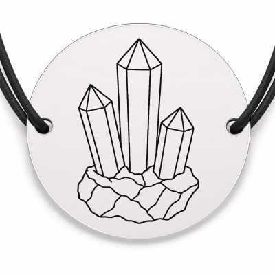 Brățară argint 925 cu bănuț gravat cristal de ametist, șnur negru reglabil — R0484