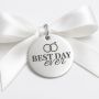 Bănuț Nuntă din Argint 925 „Best Day Ever" – Bănuț Amintire de Nuntă 22 mm – N0023