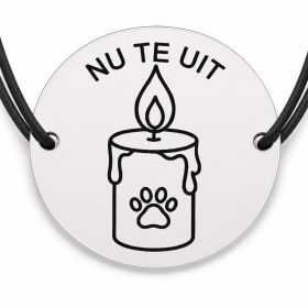 Brățară argint 925 cu bănuț gravat lumânare cu labă, șnur negru reglabil — R0769