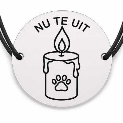 Brățară argint 925 cu bănuț gravat lumânare cu labă, șnur negru reglabil — R0769