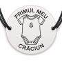 Brățară argint 925 cu bănuț gravat body de bebe cu brăduț, șnur negru reglabil — R0784