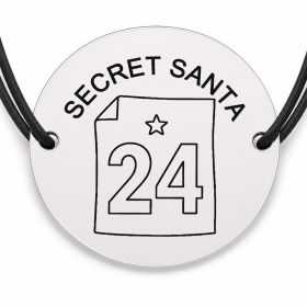 Brățară argint 925 cu bănuț gravat calendar de advent fila, șnur negru reglabil — R0806