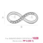G1232-Charm link infinit din argint 19.5x7.9mm cu cristale 1028