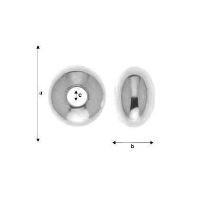 G1335- Biluta Argint aplatizata 4.40x2.80mm, gaura 1.40mm 1 bucata