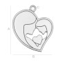 Pandant din argint 925 mama si fiica 18.5x16mm 0.5mm G1374 G