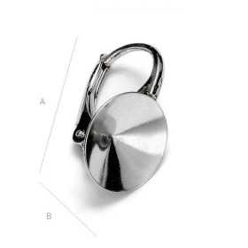 G0367-Leverback Swarovski Rivoli platou 11mm