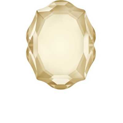 P3073-Swarovski Elements 4142 Light Chrome Foiled 14x11mm Baroque Mirror