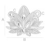 Charm floare de lotus din argint 925, link gravat 14.4x15.8mm G1510
