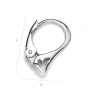 G0119-Leverback tortita cercei din argint cu inimioara 16mm 1 buc