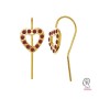 G1547-Tortita cercei din argint inimioara cu loc pentru 11 cristale swarovski PP10 - 1buc
