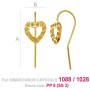 G1547-Tortita cercei din argint inimioara cu loc pentru 11 cristale swarovski PP10 - 1buc