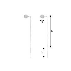 G1651-Cercei lantisor de 51mm cu biluta de 5mm-1buc