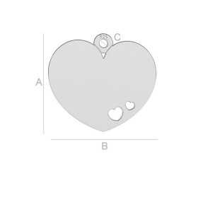 G1785-Charm inimioara argint 14x15.50mm 1 buc