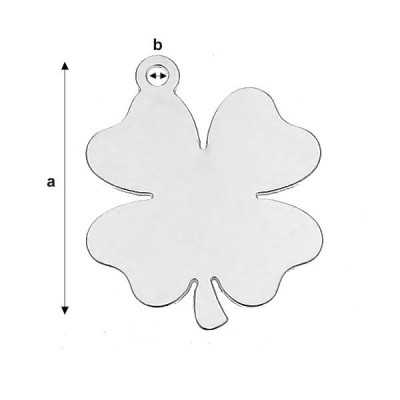 Charm trifoi cu patru foi din argint 925, 18 mm G1786
