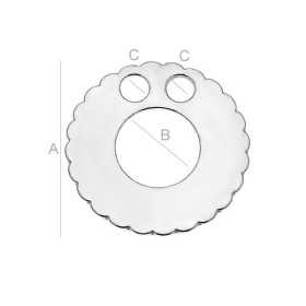 Charm rotund cu margine florală din argint 925, cadru cu 2 găuri, 17 mm G1801