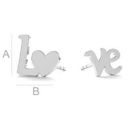 G1878-Cercei LOVE argint 925-Pereche