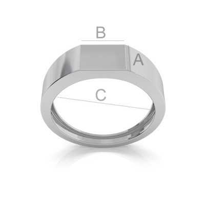 G1882-Inel argint 925 pentru gravat 21.50mm-1buc