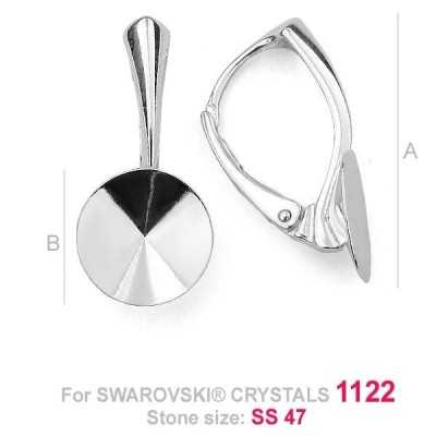 G1885-Leverback Swarovski Rivoli SS47 11mm 1 bucata