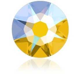 P3525-Swarovki Elements 2088 Light Topaz Shimmer Foiled 6.50mm-1buc