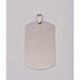 C030-Dog Tag INOX 24x43mm cu agatatoare-1buc