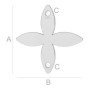 G0227-Link Floare argint 925 15.90mm-1buc