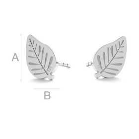 G0277-Tije cercei agint 925 Frunze 9.60x5.80MM-PERECHE