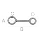 G0682-Element de legatura Argint 925 cu doua bucle 12.50MM-1buc