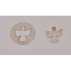 Bănuț îngeraș din argint 925, decupaj laser 16.5 mm cu link înger 10 mm E0148