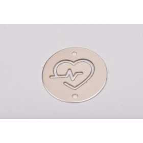 Bănuț Heartbeat inimă cu puls din argint 925 16.5mm E0152-N