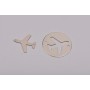 Set pandantiv avion din argint 925, bănuț decupaj laser 16.5mm E0154
